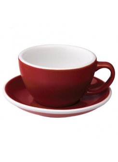 Šálka s podšálkou Egg Café Latte 300ml - red (červená)